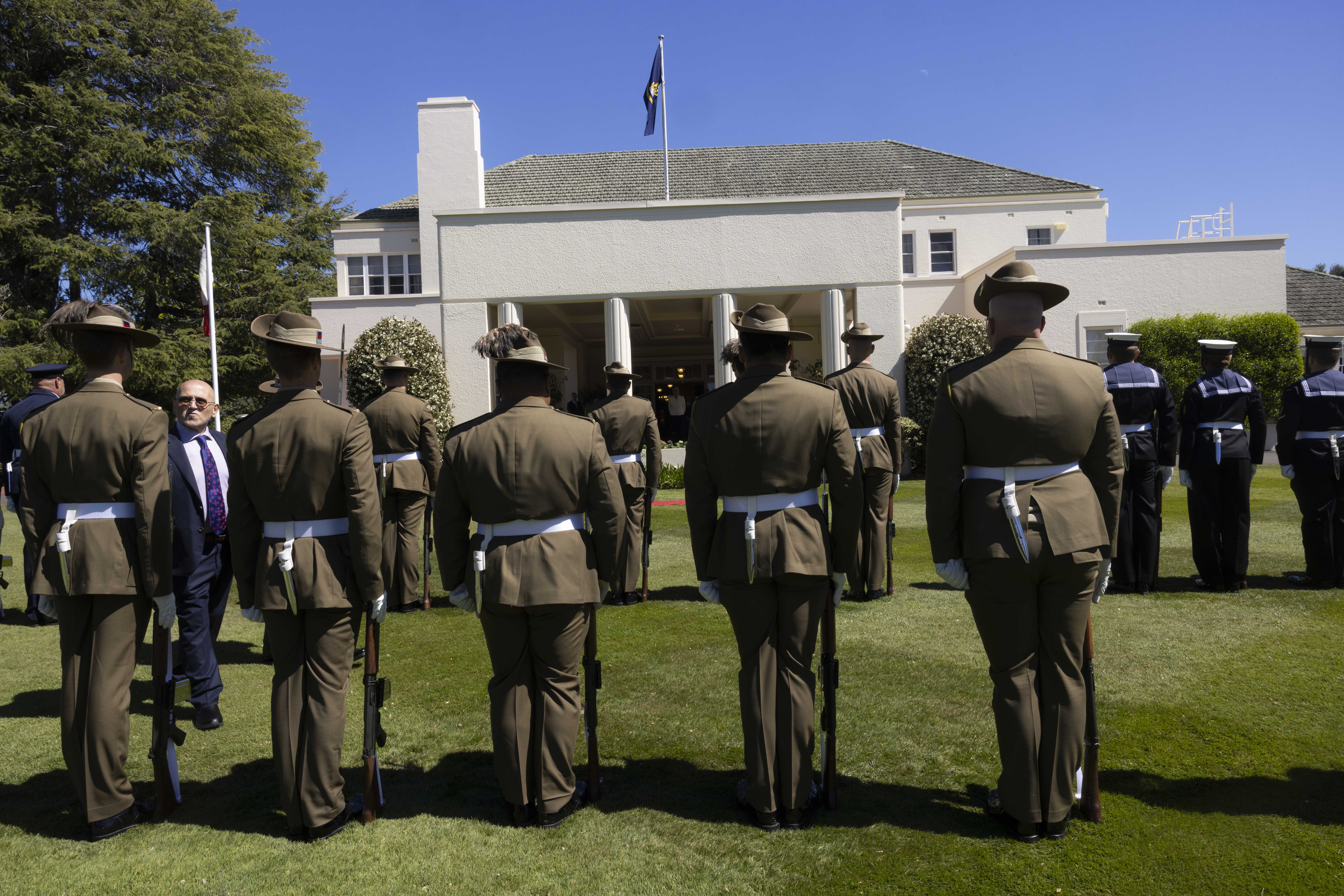 Borg-Marks inspecting the guard of honour