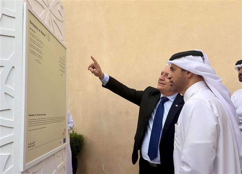 Ambassador Pullicino showcasing Malta’s poetry submission to Katara CEO, Dr. Khalid bin Ibrahim Al-Sulaiti (October 2025).