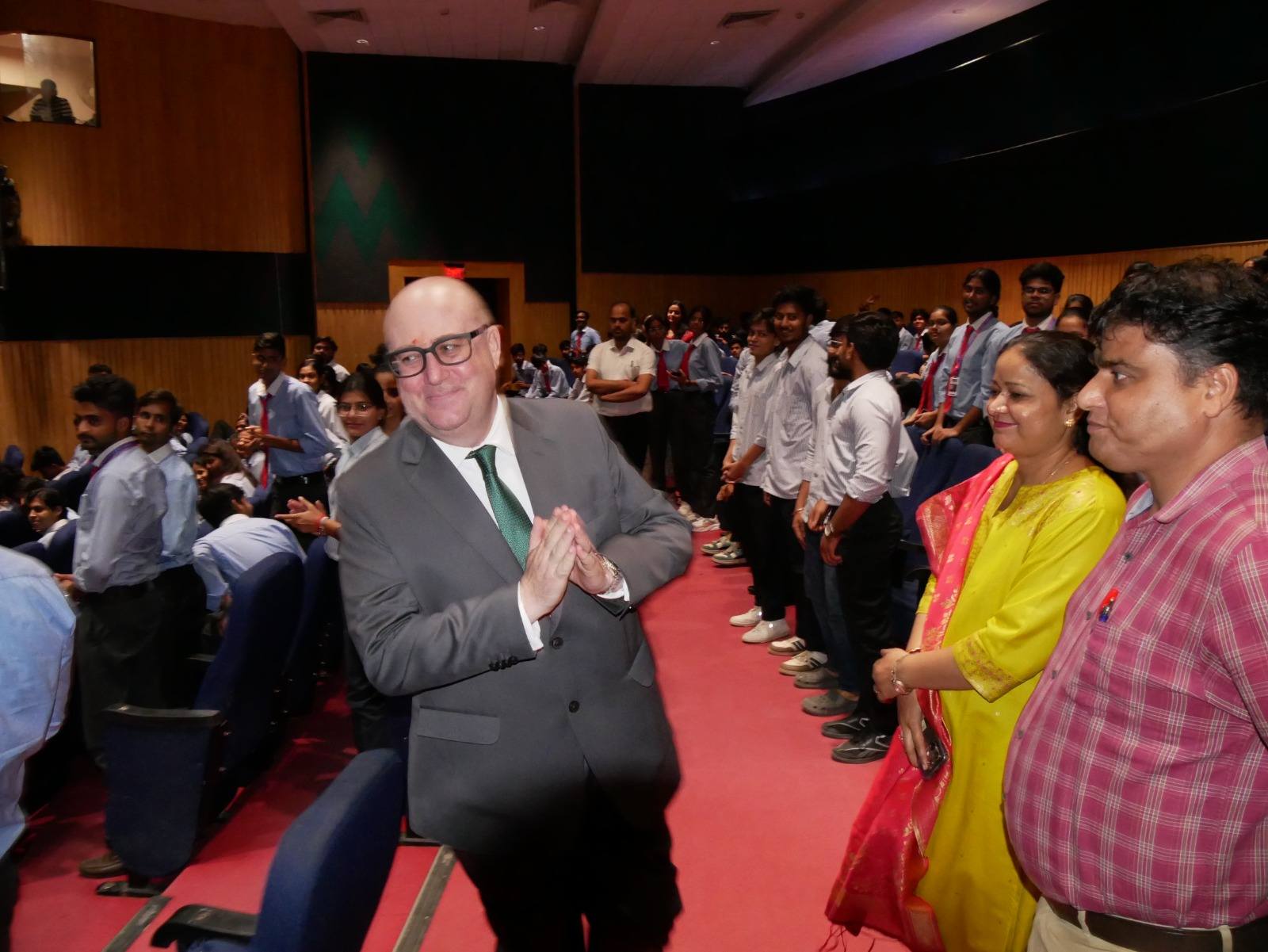High Commissioner Reuben Gauci among students of Jaipur National University