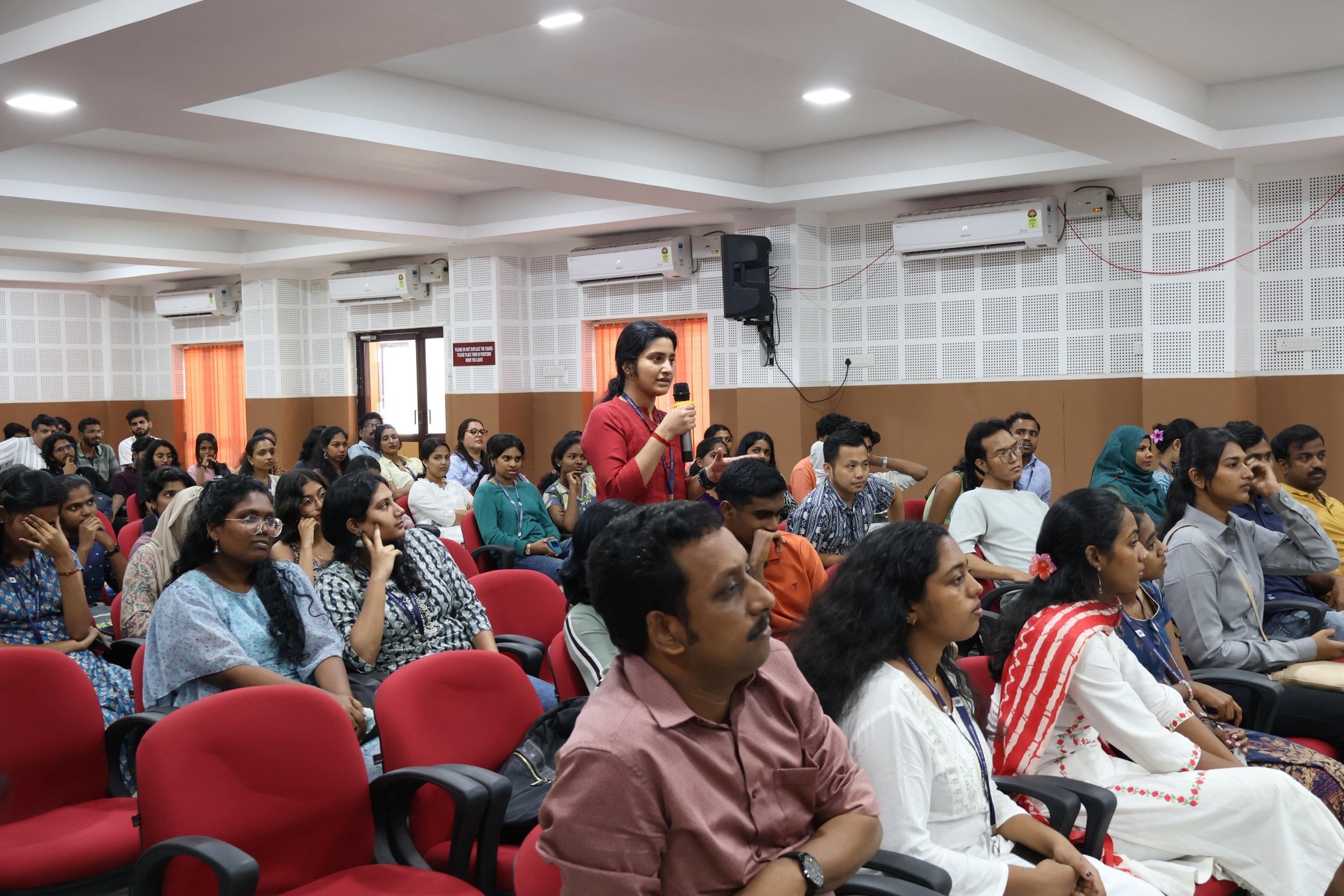 Students from Kerala University listening and asking questions on Malta-India Diplomatic Relations.