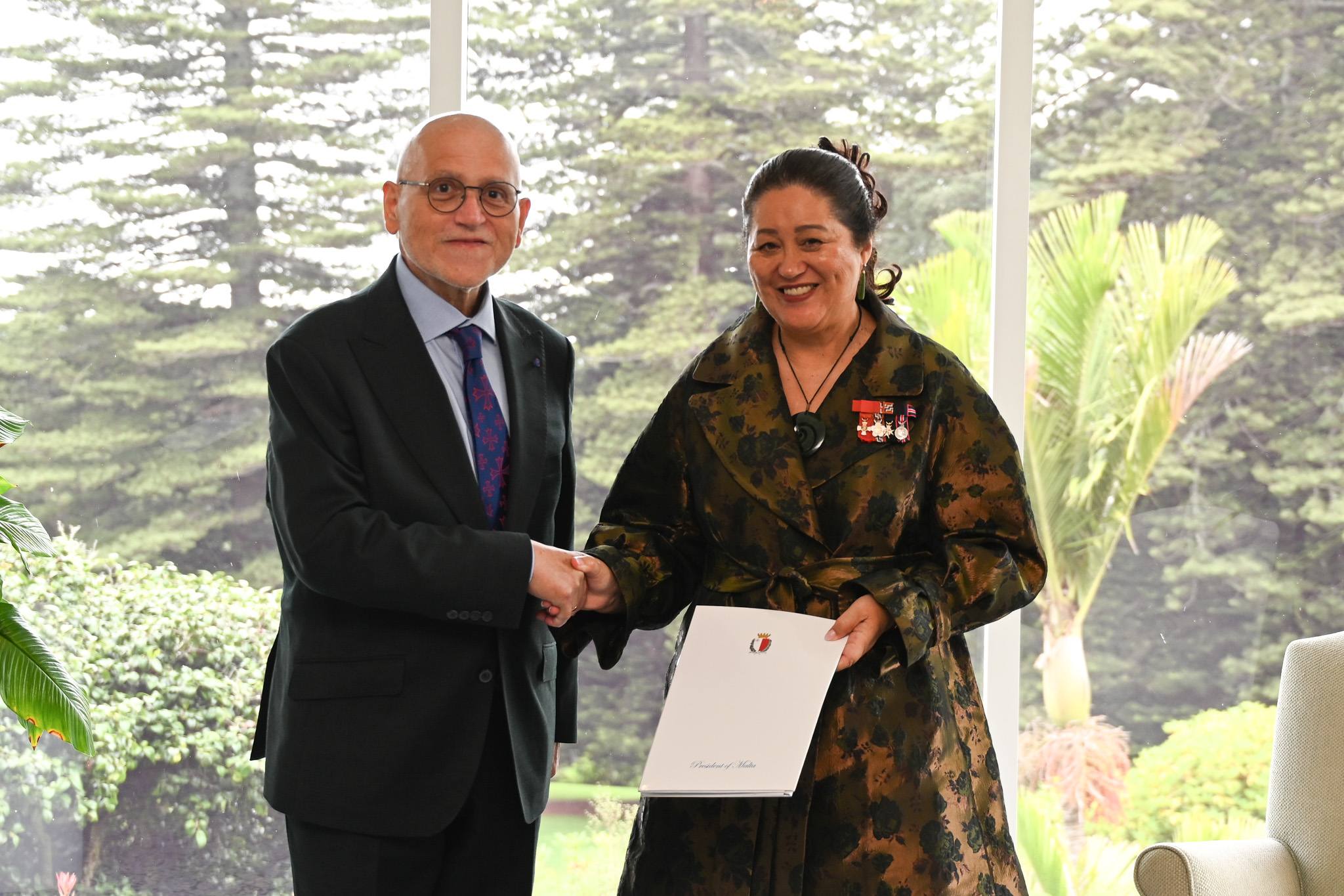 High Commissioner Clifford Borg-Marks presents his Letters of Credence to the Governor General