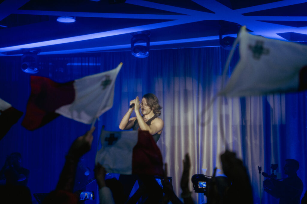 Malta’s 2026 ESC contestant, Aidan Cassar, performing his song Bella on stage