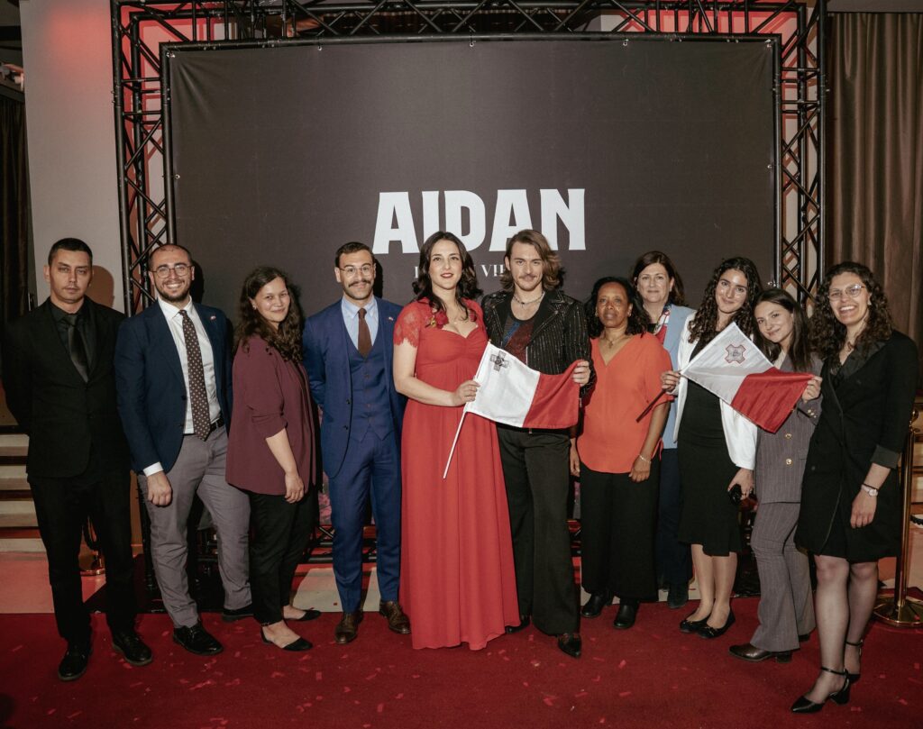 The team of the Embassy of Malta to Austria together with Aidan Cassar