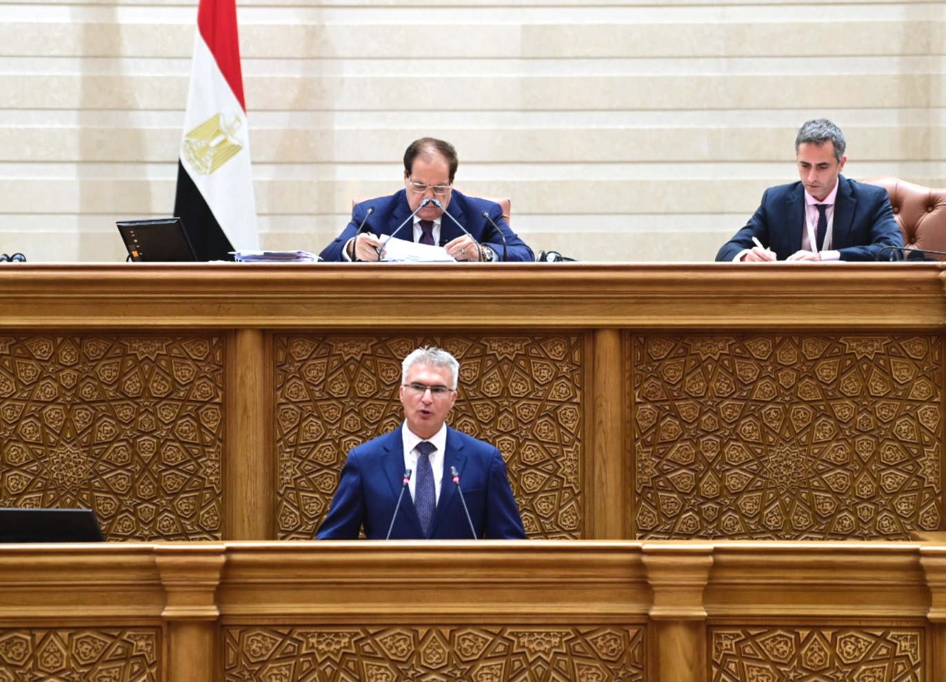 The Honourable Speaker Carmelo Abela delivers his address at the Summit of Speakers of the Union for the Mediterranean