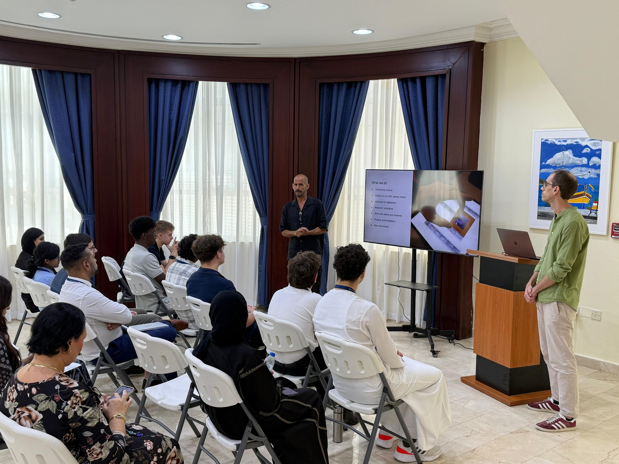 Presentation by Magna Zmien at the Embassy of Malta